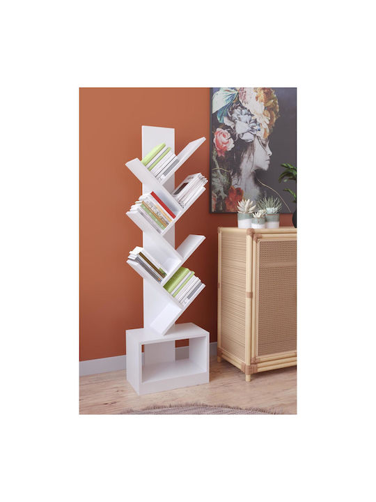 Bookcase Badru White 40x19.5x150cm
