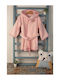 Dimcol Hooded Baby Bathrobe Baby Bear Pink