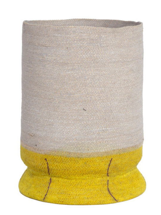 Soulworks Decorative Basket Wicker with Handles Yellow 31x31x43cm