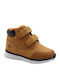 Alvis Leather Kids Boots with Velcro Tabac Brown