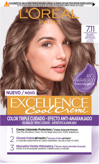 L'Oreal Paris Excellence Cool Creme Боя За Коса 7,11-Интензивен Пепеляв Рус 192мл