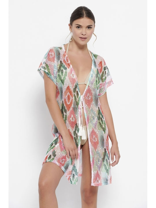 Jeannette Lingerie Γυναικείο Κιμονό Παραλίας Πολύχρωμο