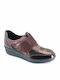 Leather Women's Ankle Boots Platform Burgundy