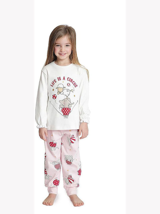 Happy People Set Top & Bottom Kids Pyjamas White