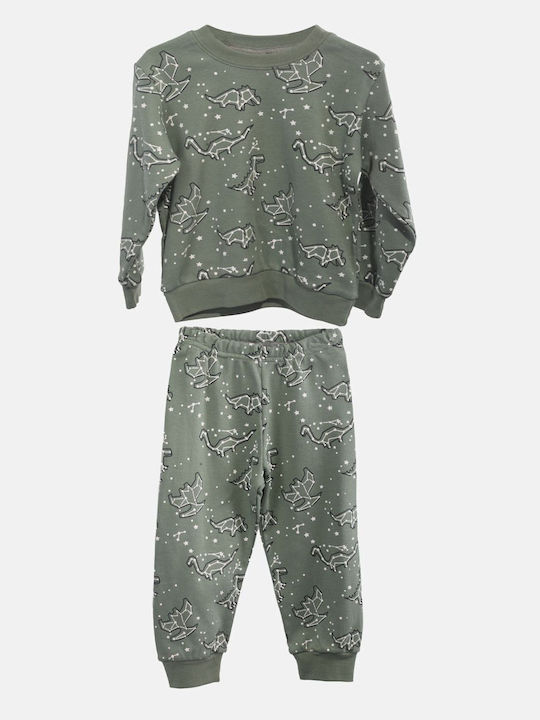 Dreams Set Top & Bottom Kids Pyjamas Green -2