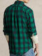Long-sleeved Cotton Shirt Checked Green