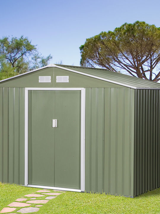 Metal Garden Shed Green with Air Vents M2.77xW1...