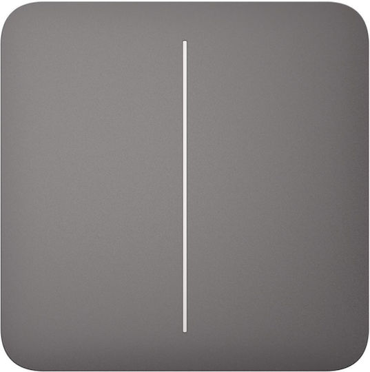 Ajax Systems Solo Button 2-gang Χωνευτός Διακόπτης Τοίχου Μονός Γκρι