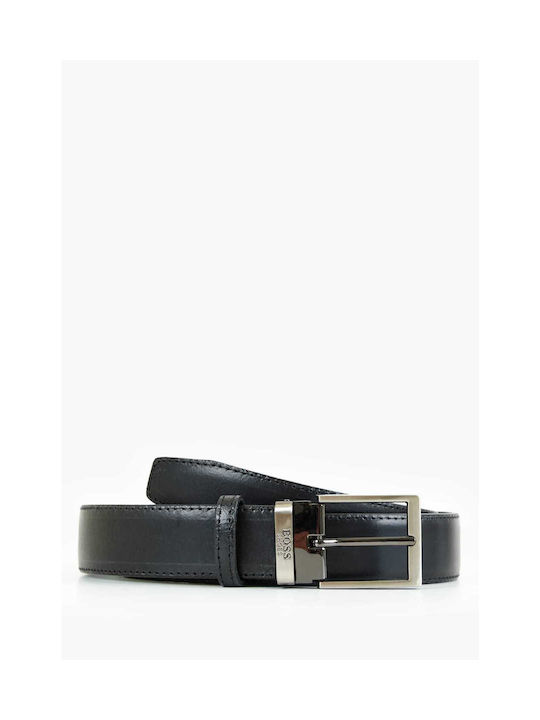 Boss Shoes Men's Leather Belt Black