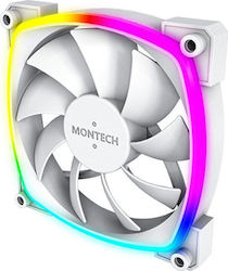 Montech RX120 Reverse Blade Case Fan 1600rpm 27cfm with ARGB Lighting and 4-Pin PWM Connection White