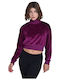 Target Women's Crop Top Cotton Turtleneck Long Sleeve Purple