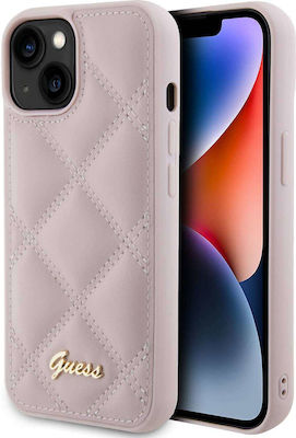 Guess Quilted Metallic Back Cover Pink (iPhone 15)