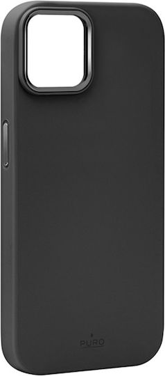 Puro Icon Mag Back Cover Silicone Black (iPhone 15 Plus)