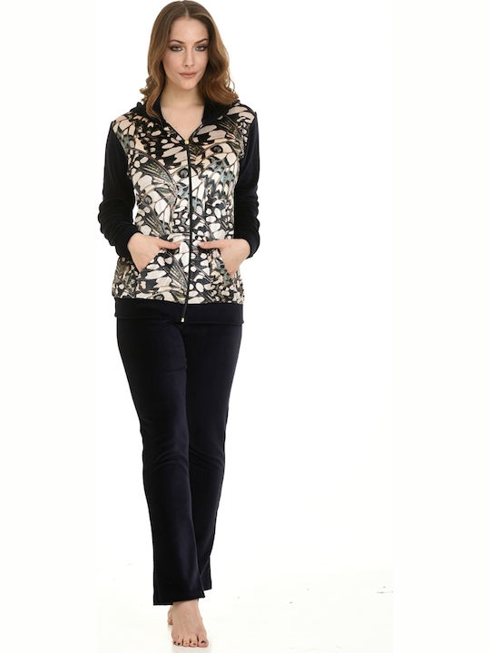 Zen by Daisy Winter Women's Pyjama Set Velvet Blue