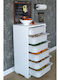 Storage Drawers from Plastic and Wood with 6 Drawers M88xW45.5xH30cm