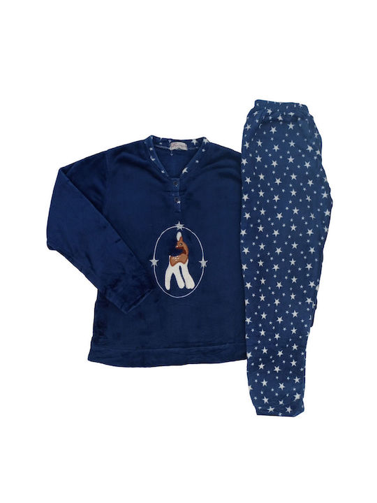 Lovelx Homewear Winter Women's Pyjama Set Fleece Blue