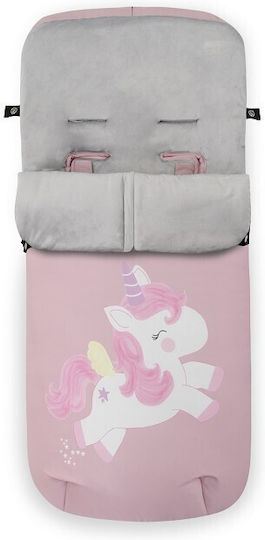 Interbaby Unicornio Universal Waterproof Stroller Footmuff with Velvet Lining 90x46cm Pink