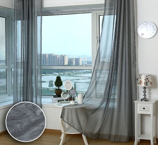 Saray Home Перде с Плик с Писалка Сиво 280x300см