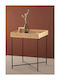 Day Auxiliary Outdoor Free Standing Table with Bamboo Surface and Metal Frame Natural 40x40x50cm