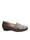 Leather Women's Moccasins in Silver Color