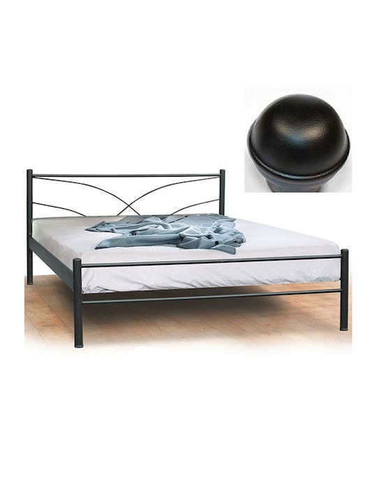 Astro Bett Doppel Metall Schwarz Für Matratze 1...