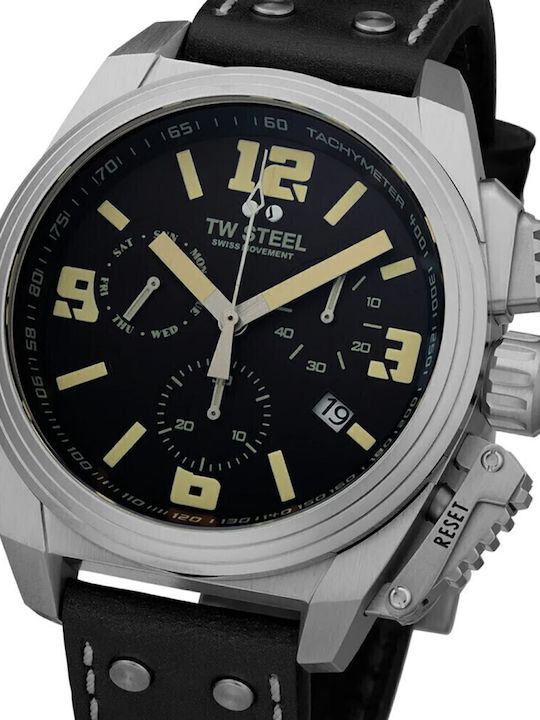 TW Steel Canteen Ceas Bărbați 46mm Cronograf Ba...