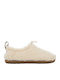 Plushy Closed Women's Slippers Beige
