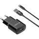 Yenkee Φορτιστής με Θύρα USB-A και Καλώδιο Lightning 12W Μαύρος (YAC 4600)