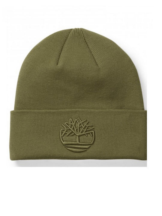 Timberland Tonal 3d Embroidery Knitted Beanie Cap Green