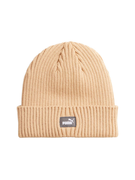 Puma Classic Cuff Beanie Unisex Σκούφος Πλεκτός σε Μπεζ χρώμα