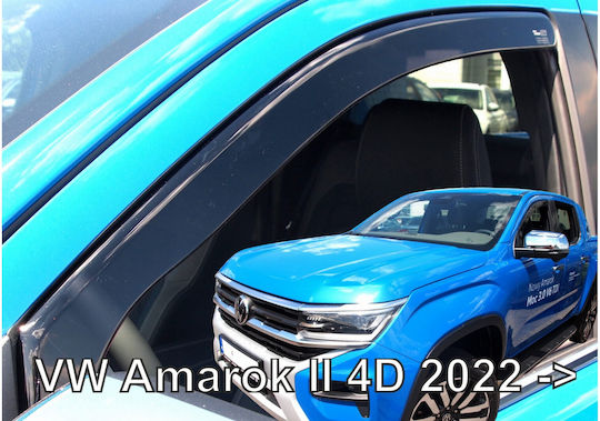 Heko Set of Windbreakers Front Car Dark Fime for Volkswagen Amarok 4D 2022+ 2pcs
