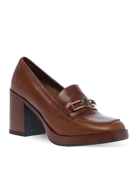 Parex Leder Pumps Tabac Braun