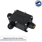 GloboStar External Mount Electrical Box Branching Waterproof IP68 in Black Color 69922