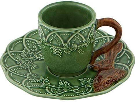 Bordallo Pinheiro Christmas Cup Ceramic Green