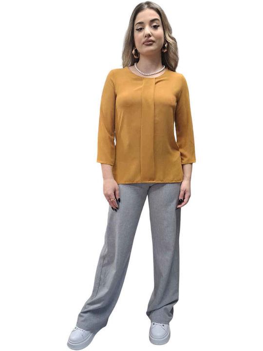 Remix Women's Blouse Long Sleeve Yellow