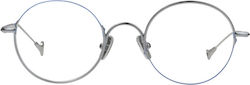 Eyepetizer Tondo Men's Metal Prescription Eyeglass Frame Silver TONDO-C.1-48