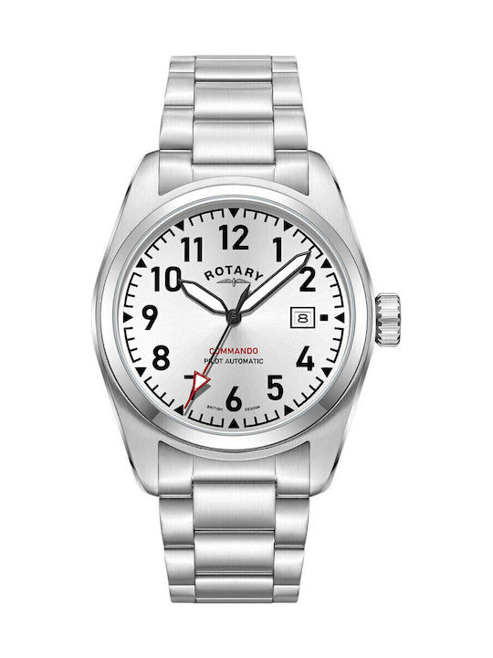 Мъжки Часовник 42mm На Батерия Със Сребрист Ацтълен Механизъм