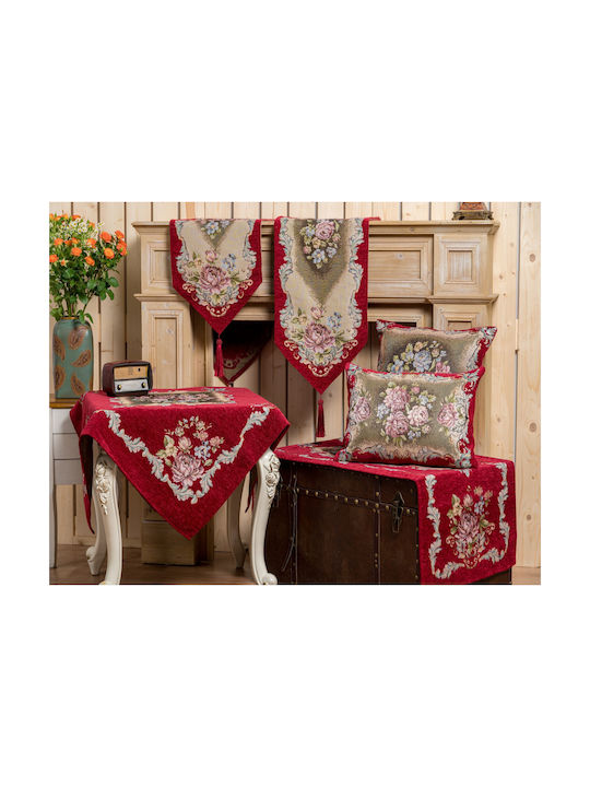 Liolios Home Μαξιλάρι Καναπέ Burgundy 35x50εκ.