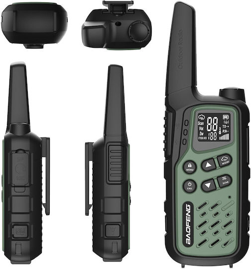 Baofeng Bf-t25e Wireless Transceiver PMR 0.5W with Monochrome Screen In Green Color