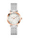 GC Watches Γυναικείο Ρολόι 36mm Μπαταρίας με Ασημί Μεταλλικό Μπρασελέ