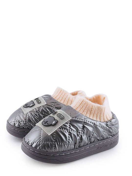 Love4shoes Παντόφλες Μποτάκια Γκρι