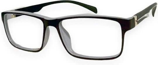 Clear View Lesebrillen +3.00 in Grau Farbe