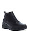 Women's Patent Leather Chelsea Boots with Medium Heel Black