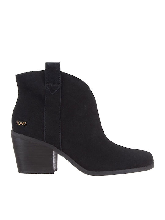 Constance Leather Women's Ankle Boots with Medium Heel Black