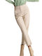 Attrattivo Damen Hoch tailliert Stoff Hose Beige