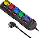 Maclean Energy Single Socket with Switch and Cable 1.5m