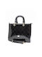 Fragola Damen Tasche Schulter Black Shiny Rombe