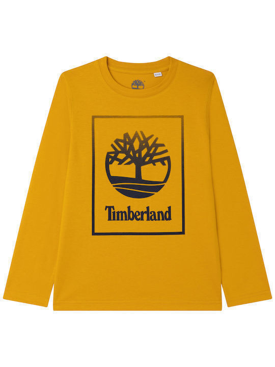 Timberland Παιδική Μπλούζα Μακρυμάνικη Κίτρινη