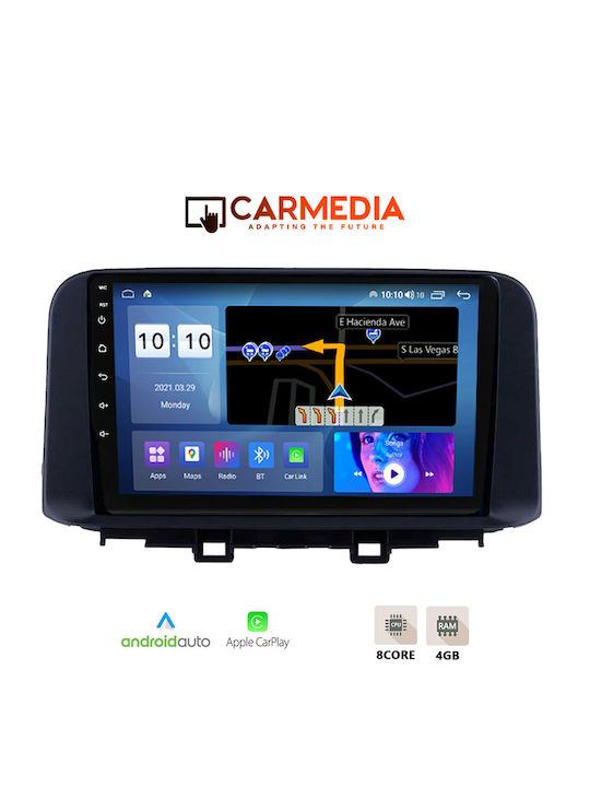 Carmedia Sistem Audio Auto pentru Hyundai Kona 2017+ (Bluetooth/USB/WiFi/GPS/Apple-Carplay/Android-Auto) cu Ecran Tactil 10"