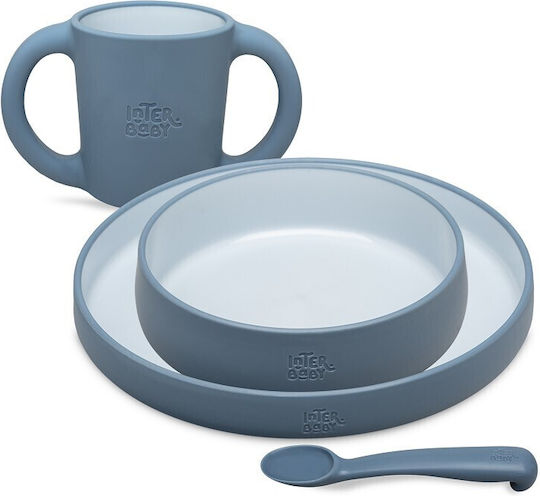 Interbaby Feeding Set made of Plastic Gray 4pcs